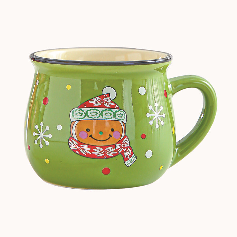 Ceramic Christmas Mousse Cup Cartoon Santa Claus Baking Shop Dessert Cup Coffee And Breakfast Cup Kid's Mug