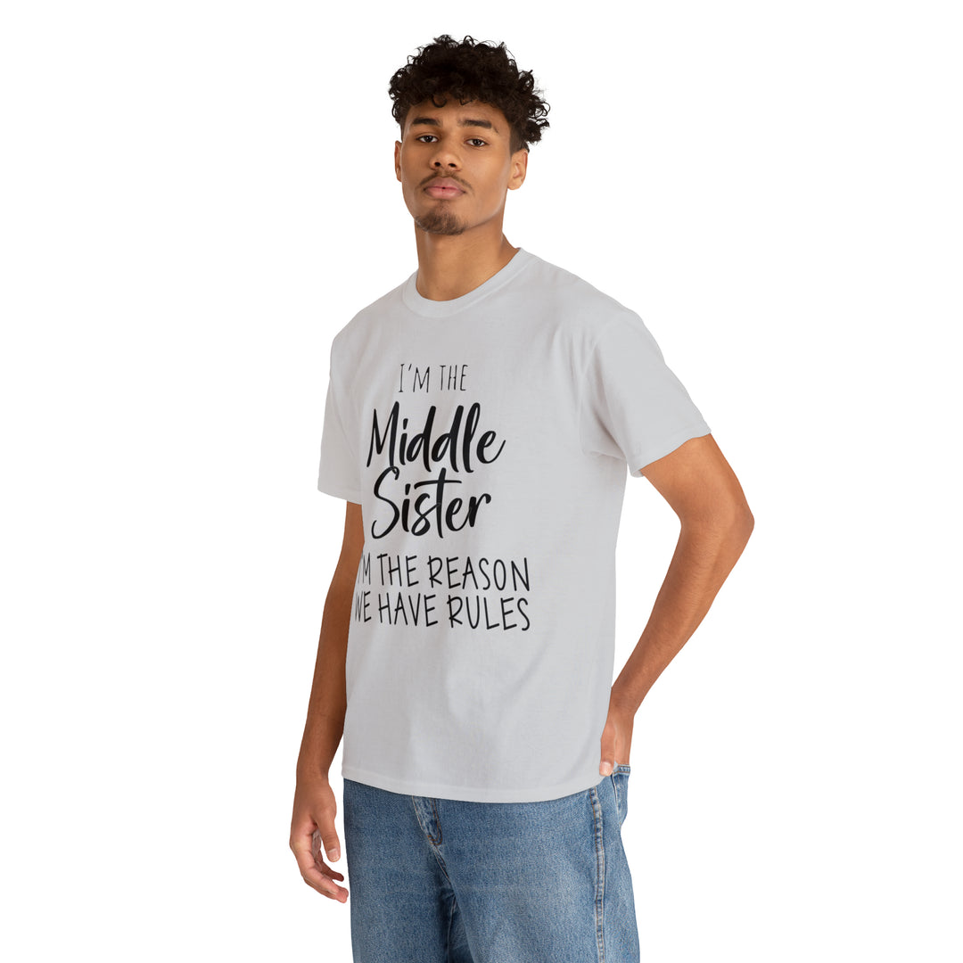 IM THE MIDDLE=Unisex Heavy Cotton Tee