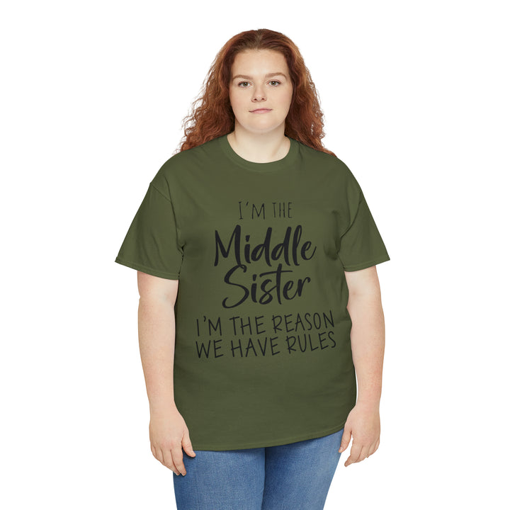 IM THE MIDDLE=Unisex Heavy Cotton Tee