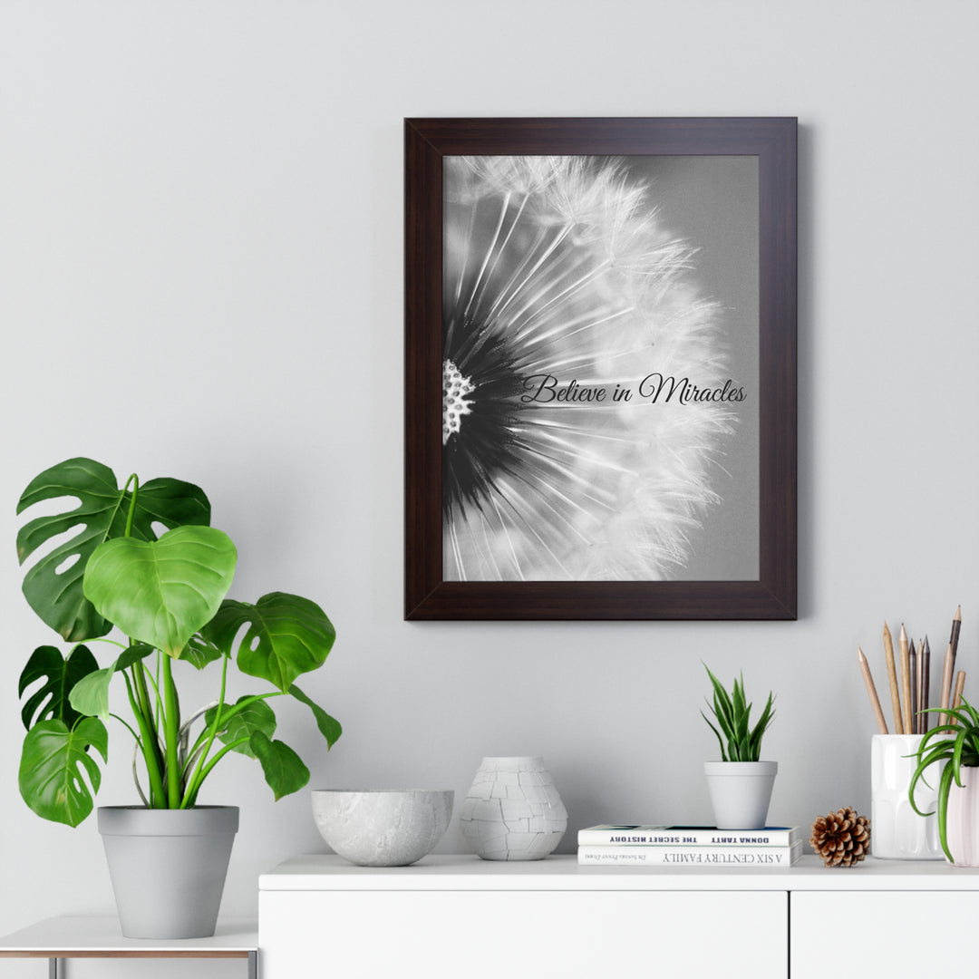 BELIEVE IN MIRACLES=Framed Vertical Poster