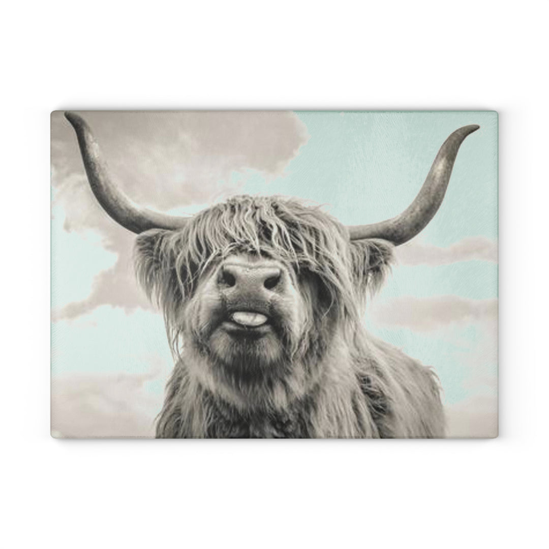 Black & White Cow Glass Cutting Board