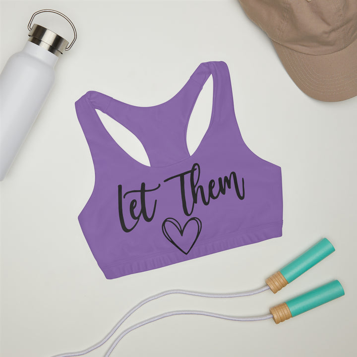LET THEM-Girls' Double Lined Seamless Sports Bra (AOP)