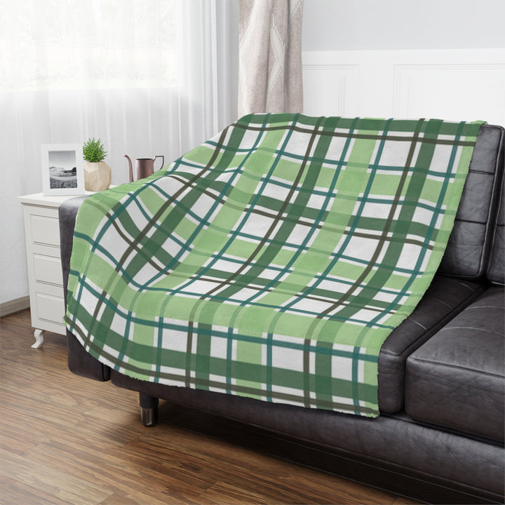 Green Plaid Minky Blanket