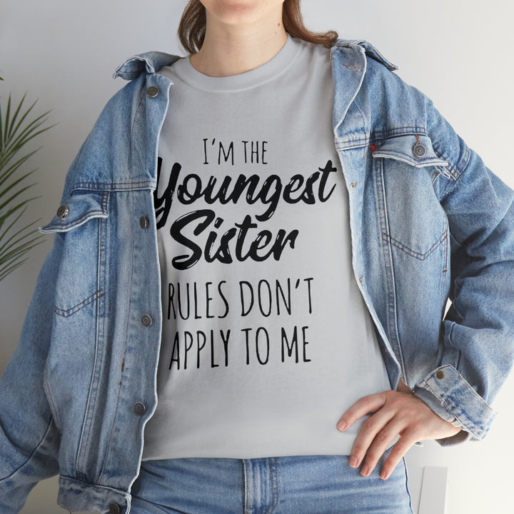 IM THE YOUNGEST=Unisex Heavy Cotton Tee