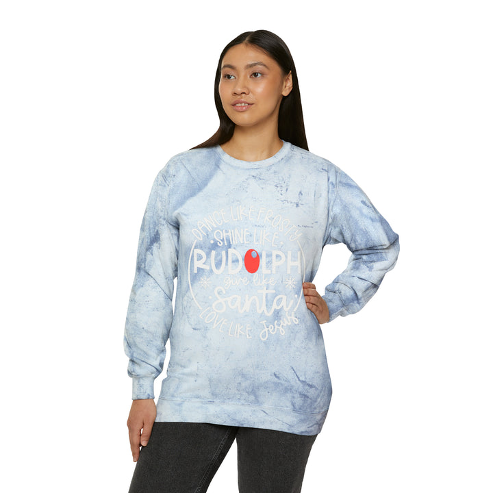 Rudolph=Unisex Color Blast Crewneck Sweatshirt