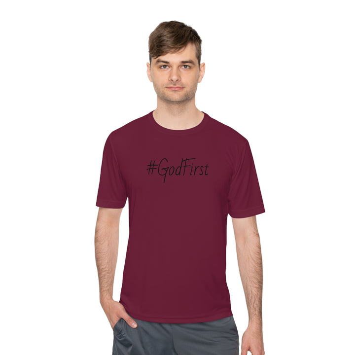 #GodFirst-Unisex Moisture Wicking Tee