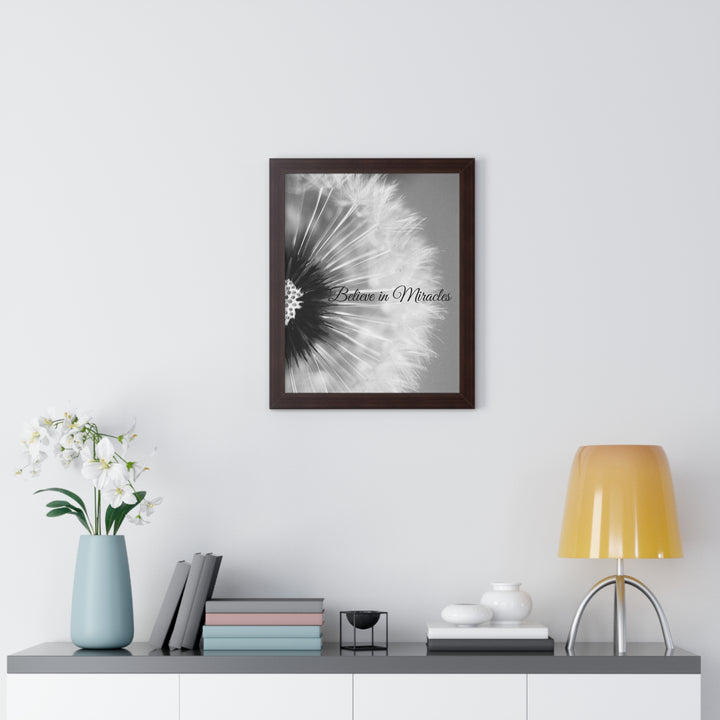 BELIEVE IN MIRACLES=Framed Vertical Poster