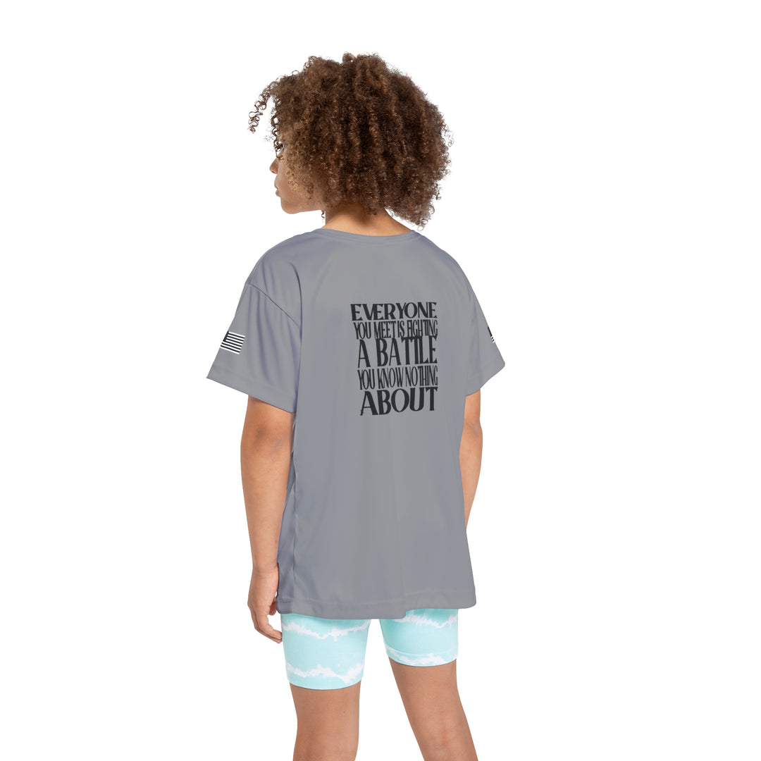 BE KIND-GREY-Kids Sports Jersey (AOP)