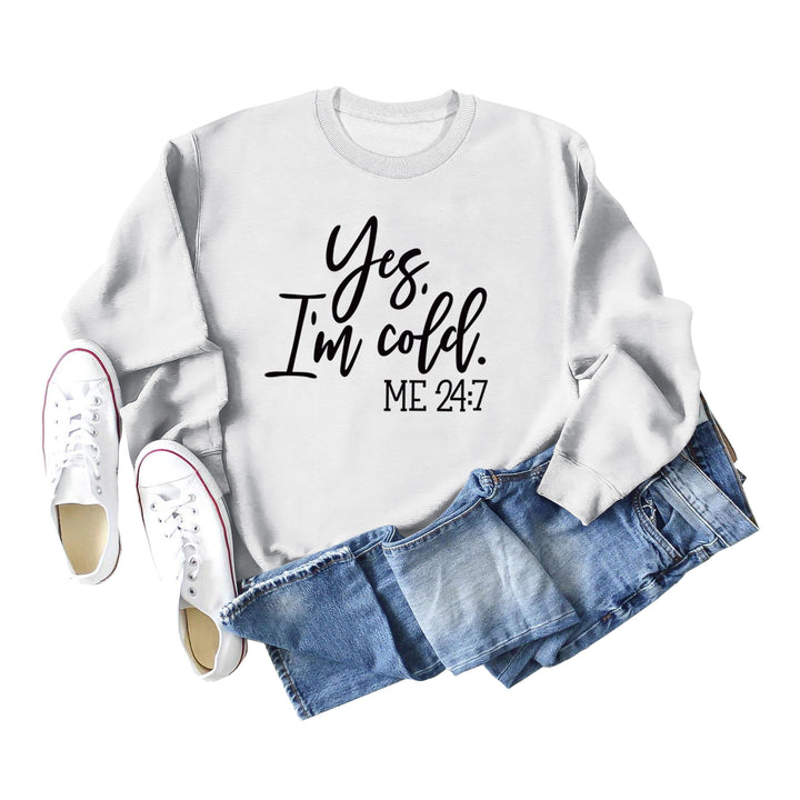 Letter Print Sweatshirt Crew Neck Cotton Women's Retro Fashion