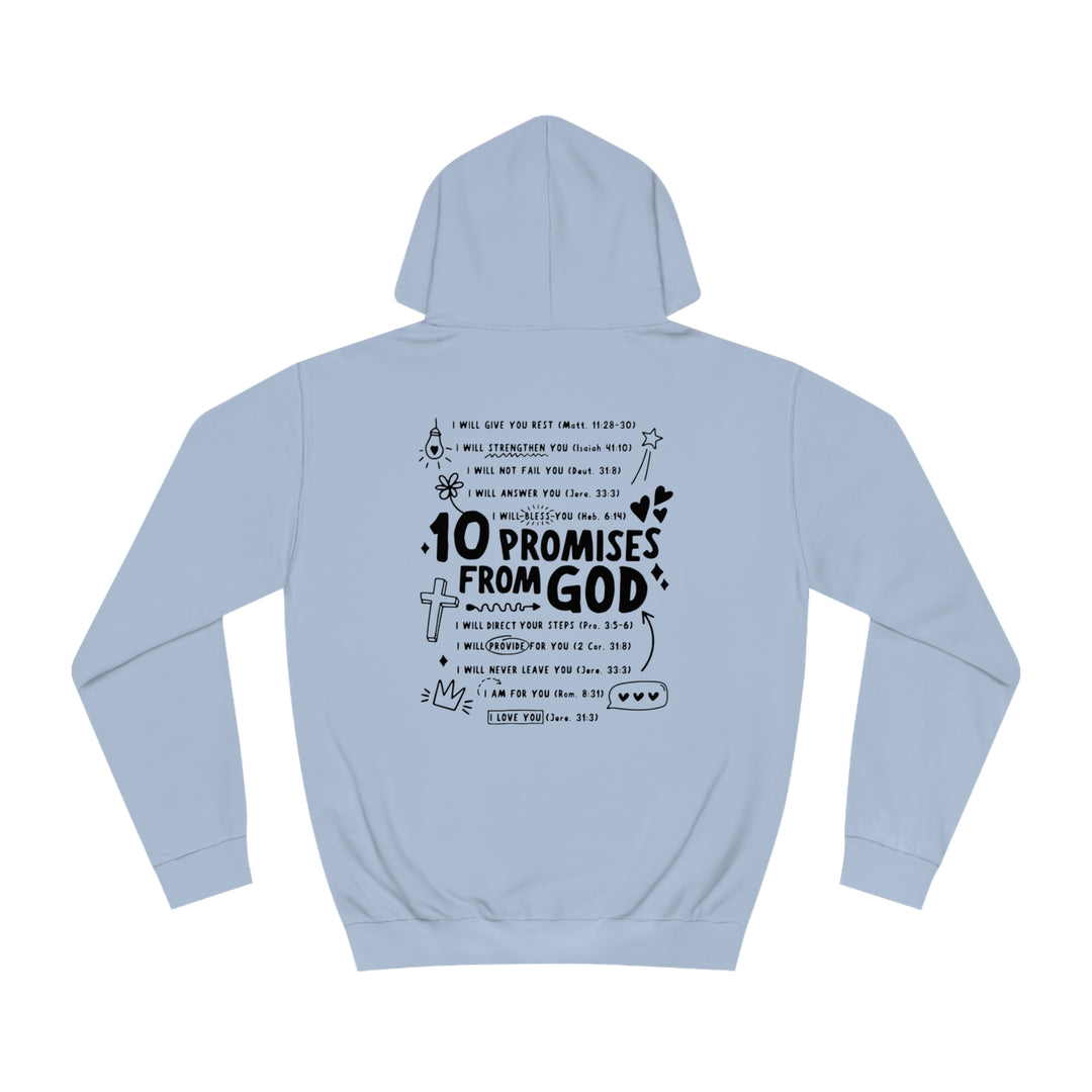 10 Promises Of God=Unisex College Hoodie