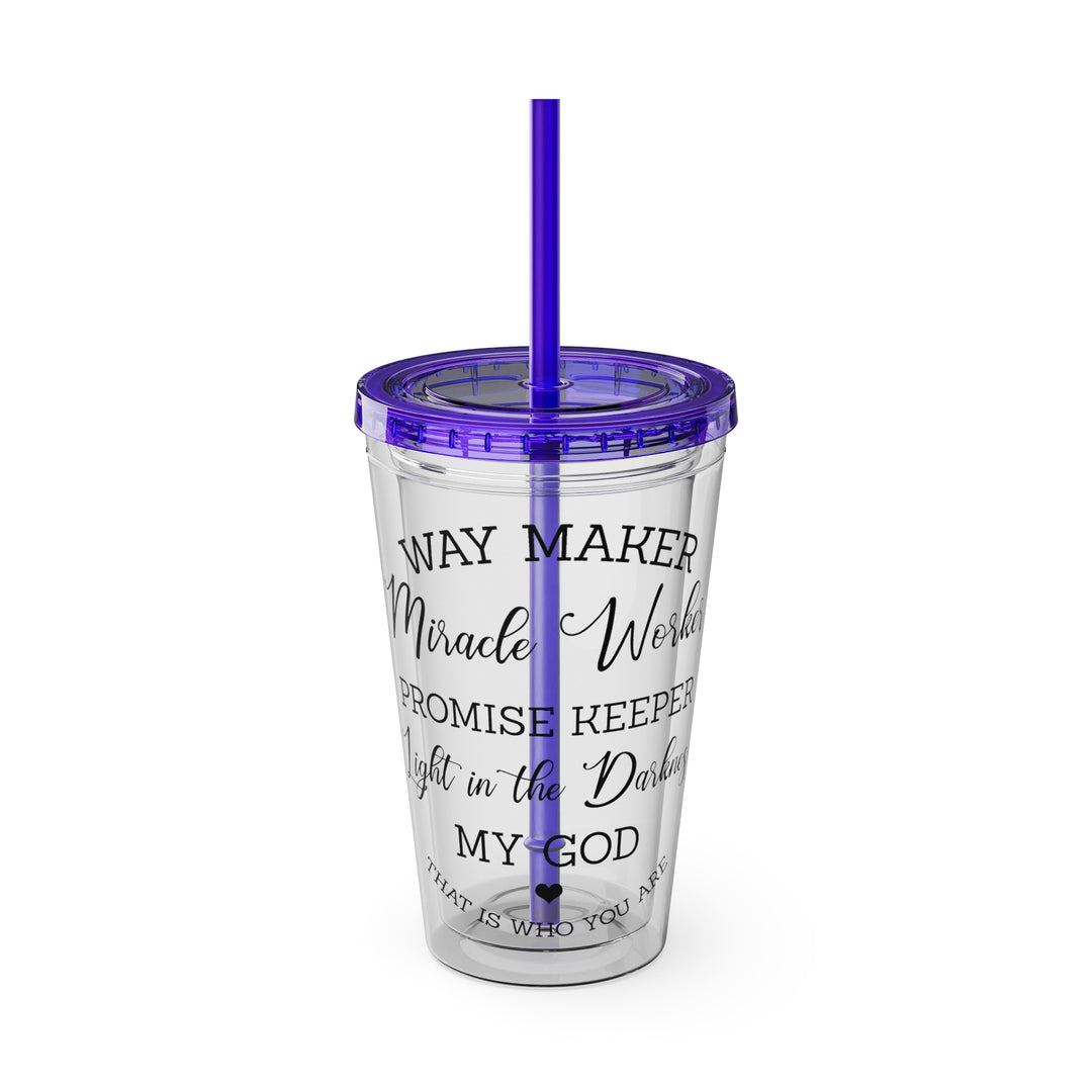 Way Maker=Sunsplash Tumbler with Straw, 16oz