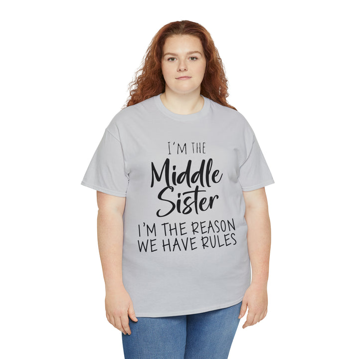 IM THE MIDDLE=Unisex Heavy Cotton Tee