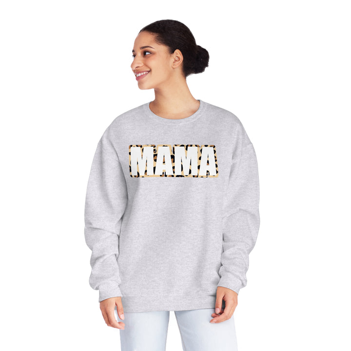 white leopard MAMA Unisex NuBlend® Crewneck Sweatshirt
