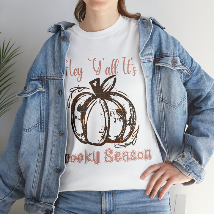 Hey Yall its spooky season-Unisex Heavy Cotton Tee