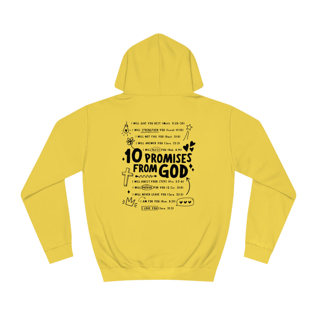 10 Promises Of God=Unisex College Hoodie