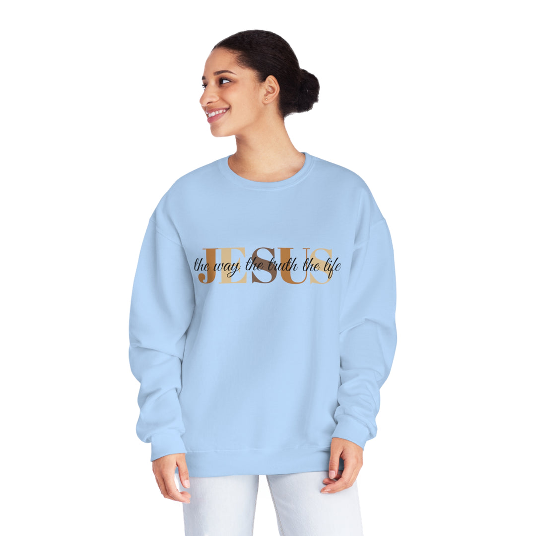 Jesus The Way The Truth The Life Unisex NuBlend® Crewneck Sweatshirt