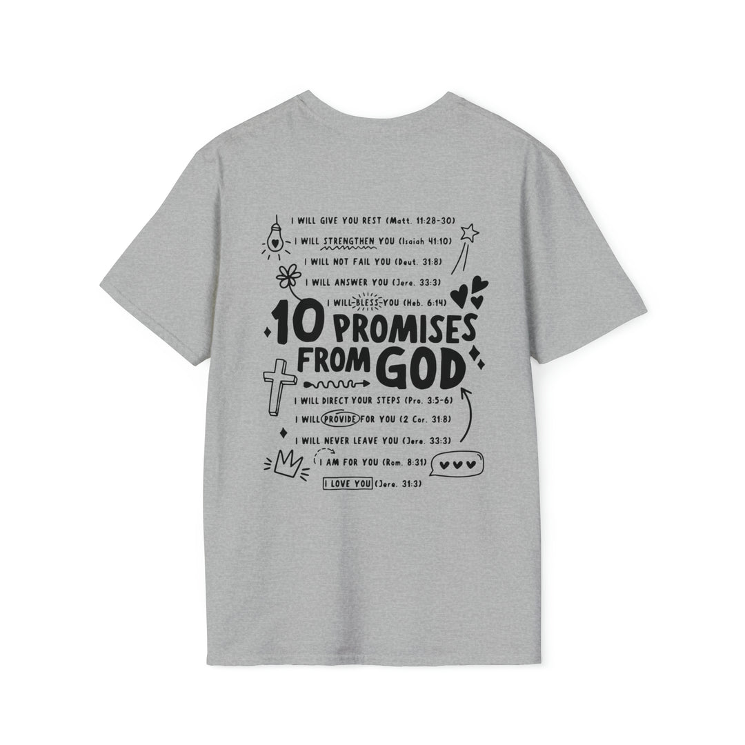 10 Promises For God=Unisex Softstyle T-Shirt
