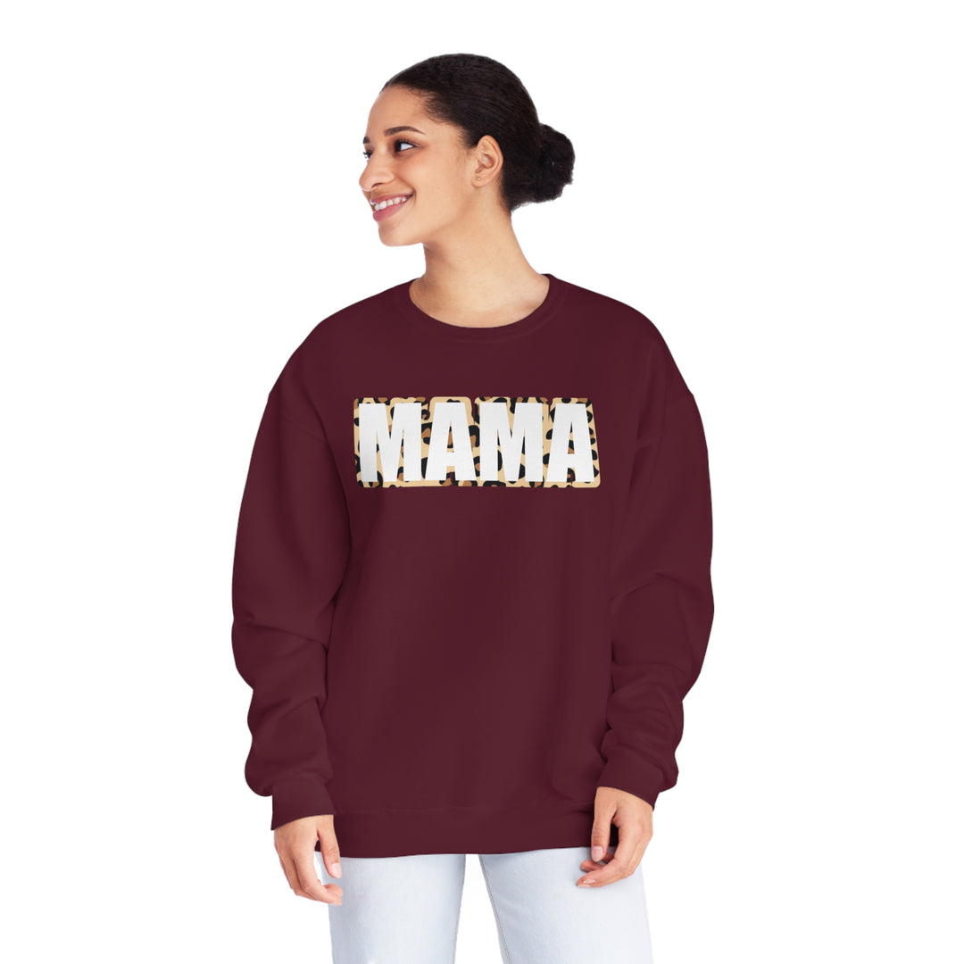 white leopard MAMA Unisex NuBlend® Crewneck Sweatshirt