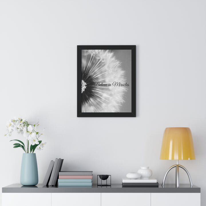 BELIEVE IN MIRACLES=Framed Vertical Poster