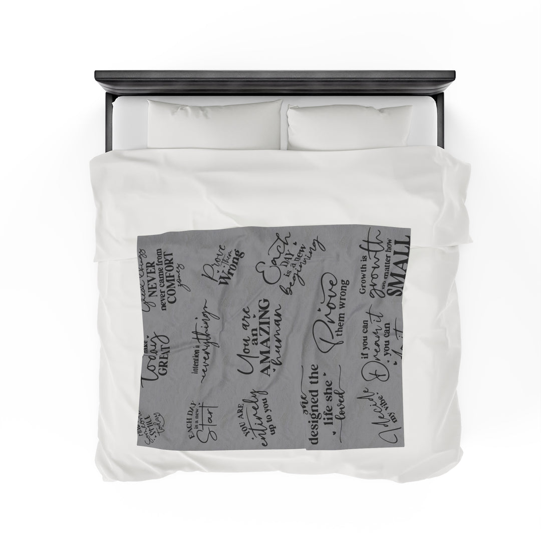 Inspirational Quote-Velveteen Plush Blanket