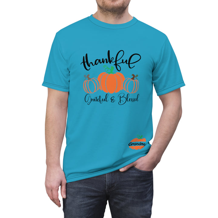 Thankful Grandma=Unisex Cut & Sew Tee (AOP)