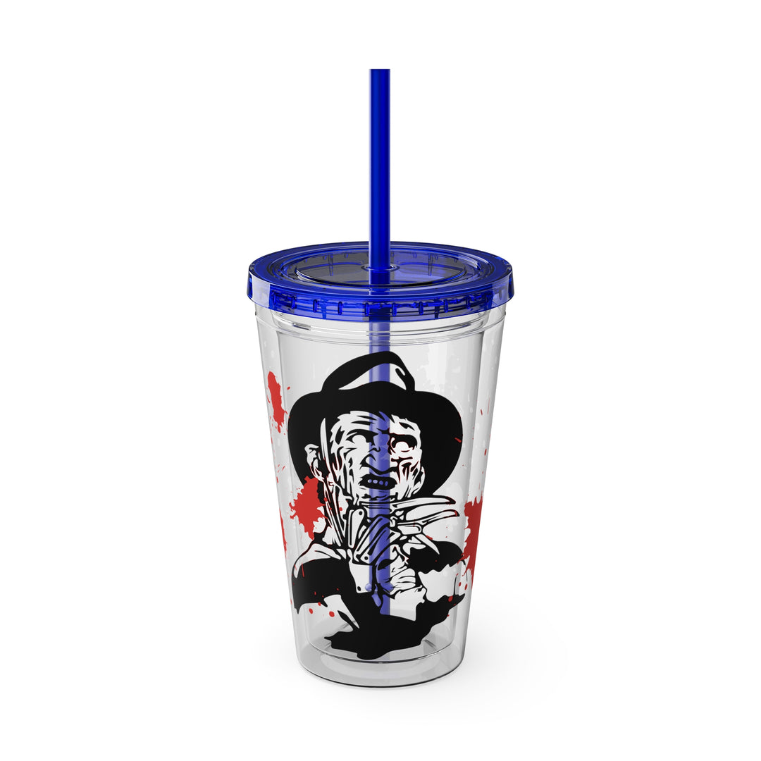 Freddy Halloween=Sunsplash Tumbler with Straw, 16oz
