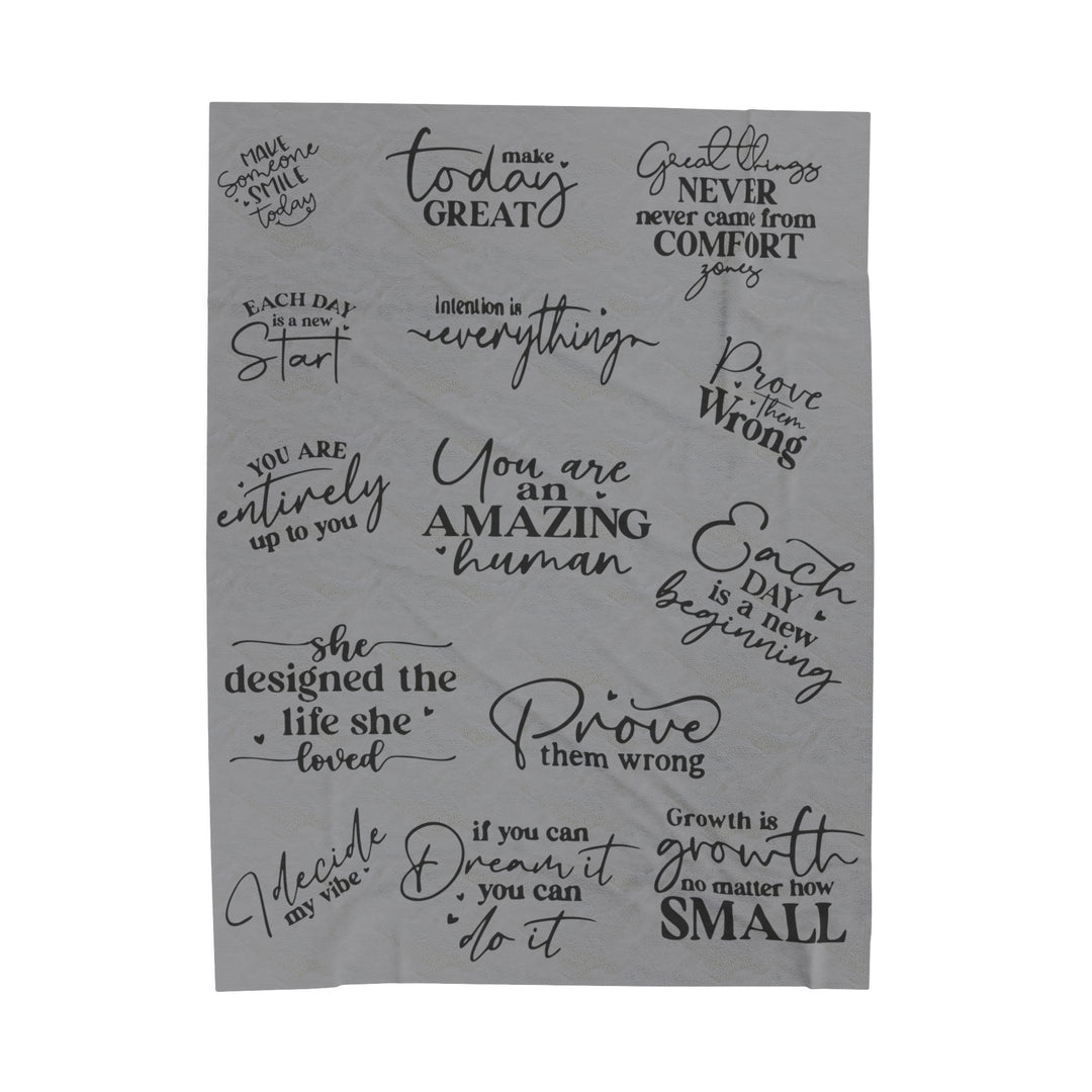 Inspirational Quote-Velveteen Plush Blanket