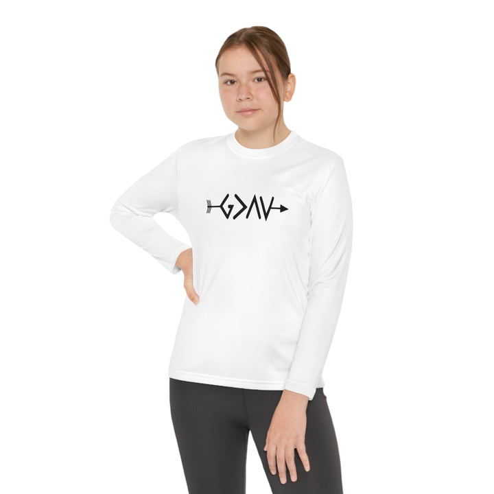 God is Greater Youth Long Sleeve Competitor Tee