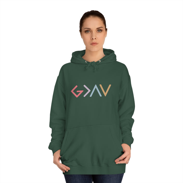 God Is Greater Unisex College Hoodie