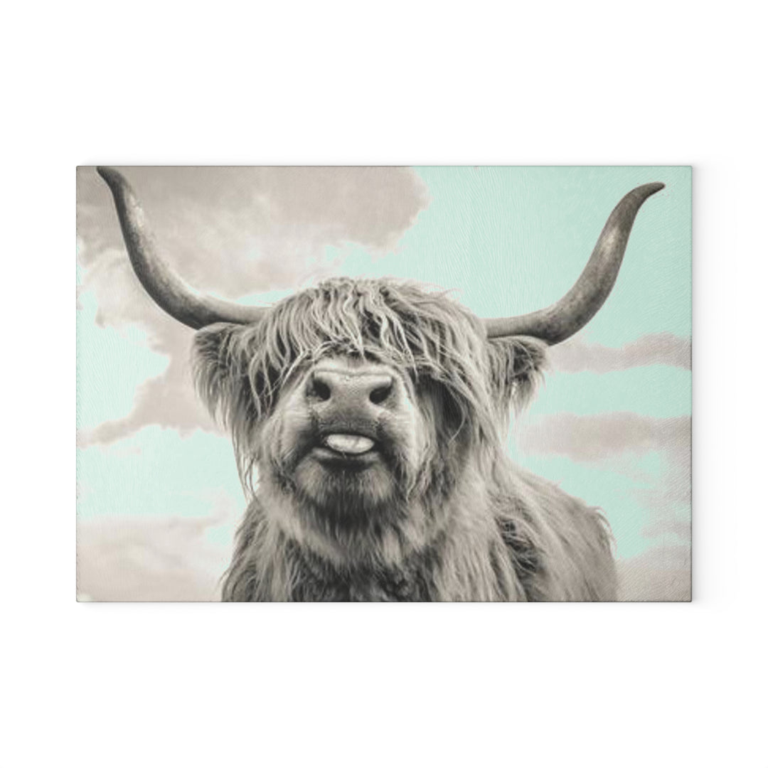 Black & White Cow Glass Cutting Board