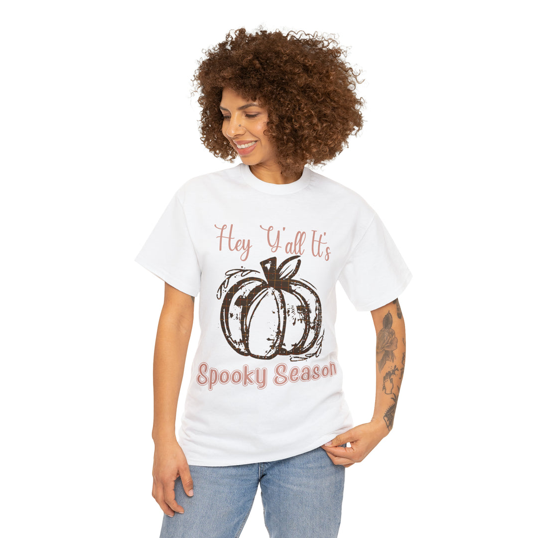 Hey Yall its spooky season-Unisex Heavy Cotton Tee