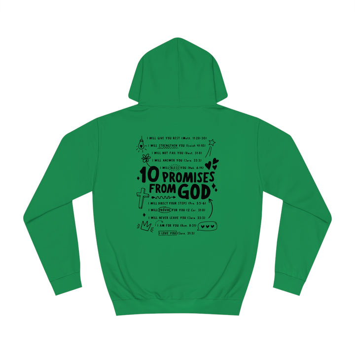 10 Promises Of God=Unisex College Hoodie