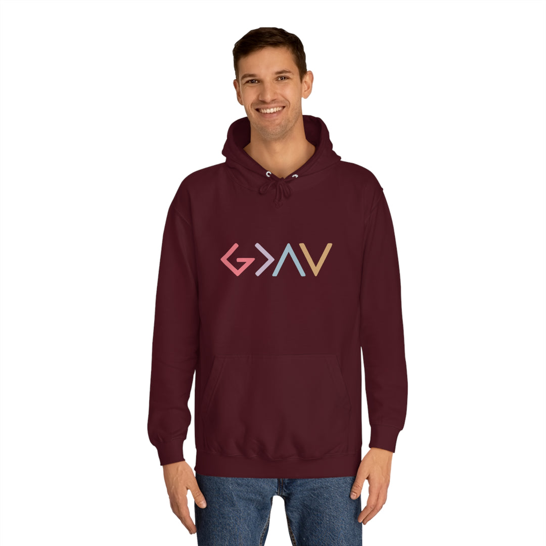God Is Greater Unisex College Hoodie