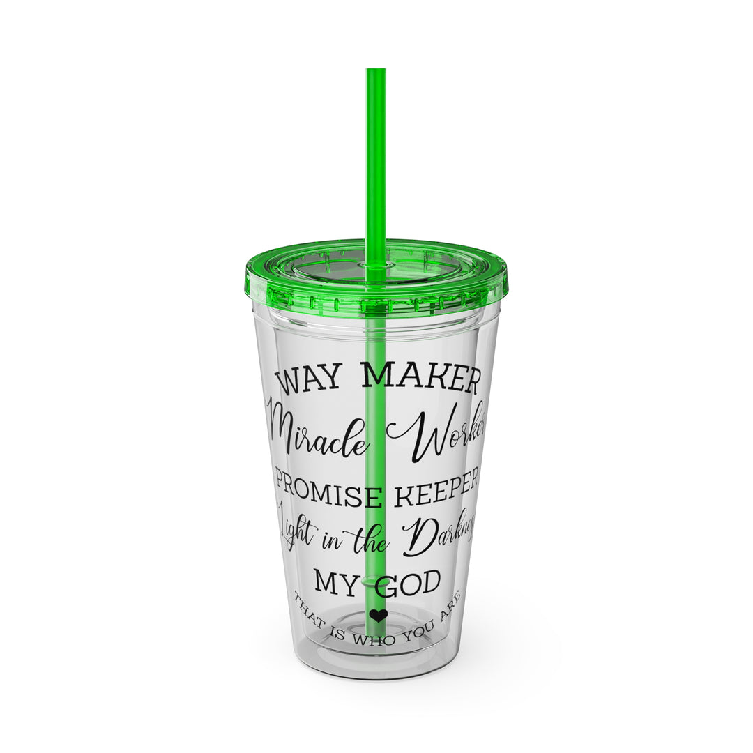 Way Maker=Sunsplash Tumbler with Straw, 16oz