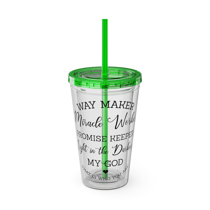 Way Maker=Sunsplash Tumbler with Straw, 16oz