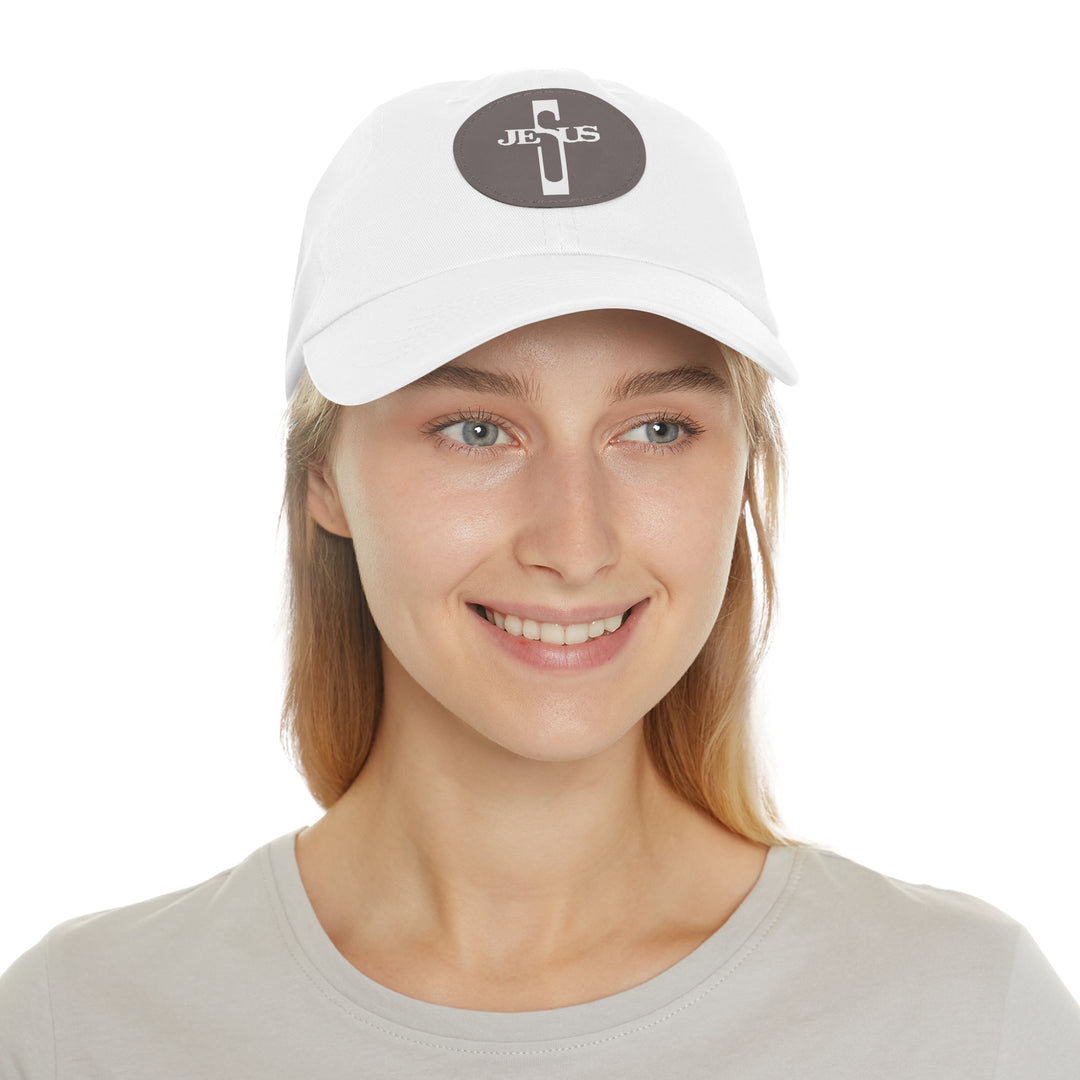 Jesus Hat with Leather Patch (Round)
