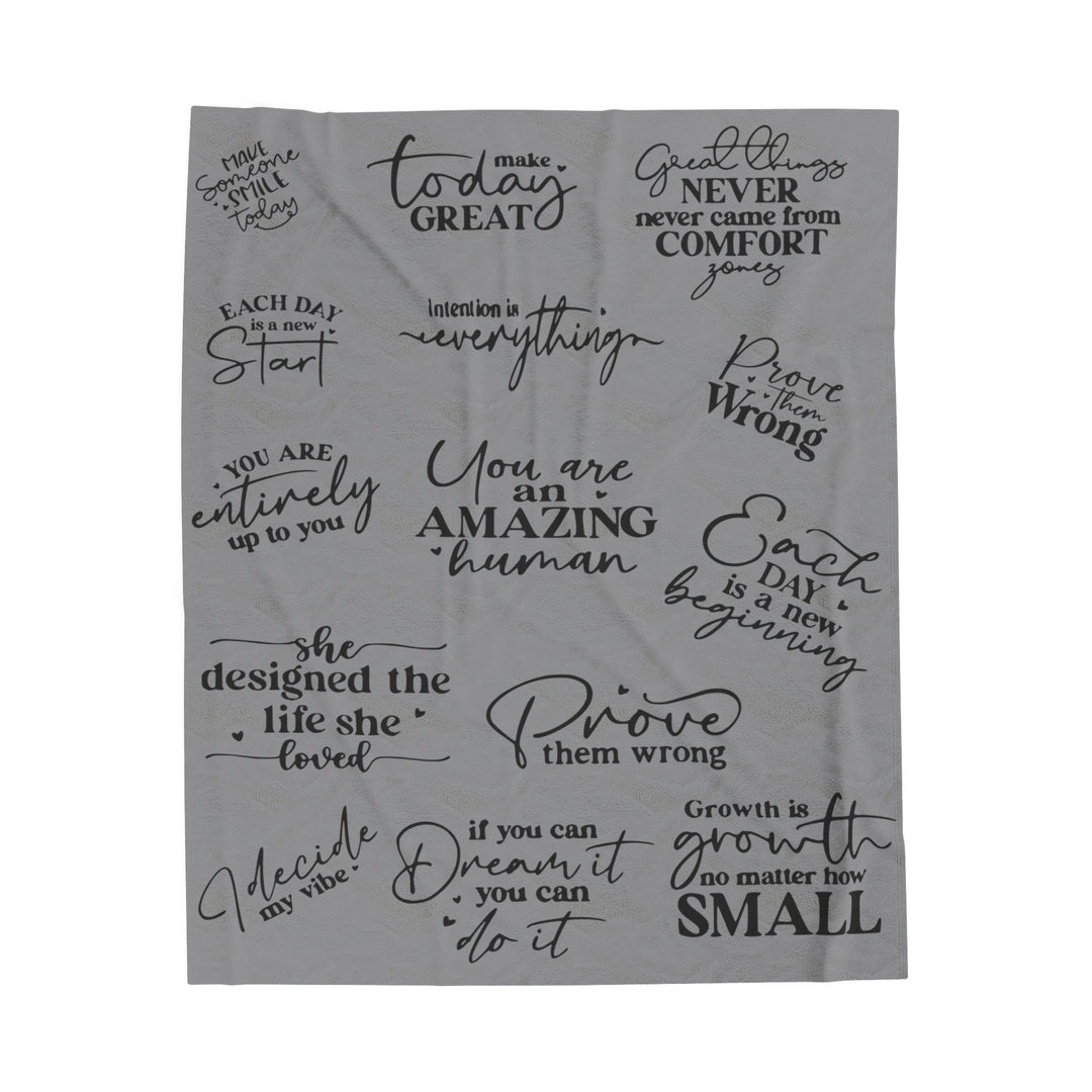 Inspirational Quote-Velveteen Plush Blanket