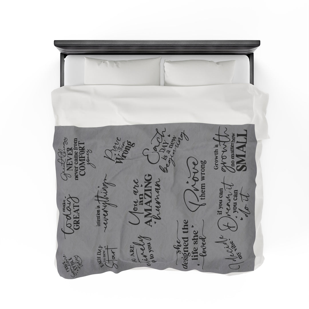 Inspirational Quote-Velveteen Plush Blanket