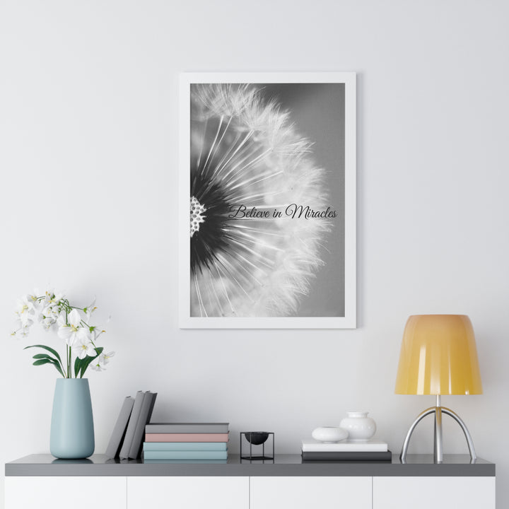 BELIEVE IN MIRACLES=Framed Vertical Poster