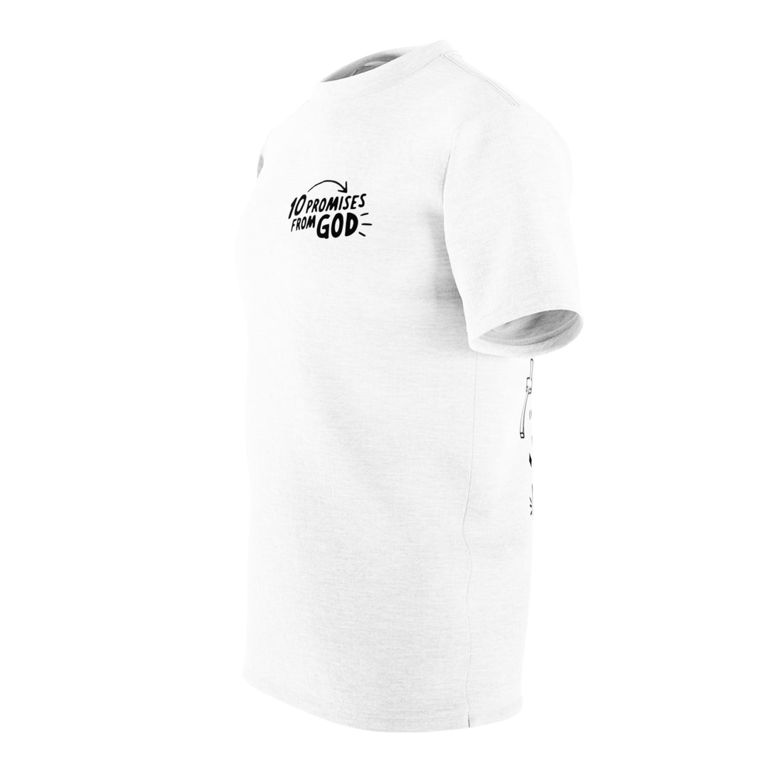 10 Promises From God=Unisex Cut & Sew Tee (AOP)