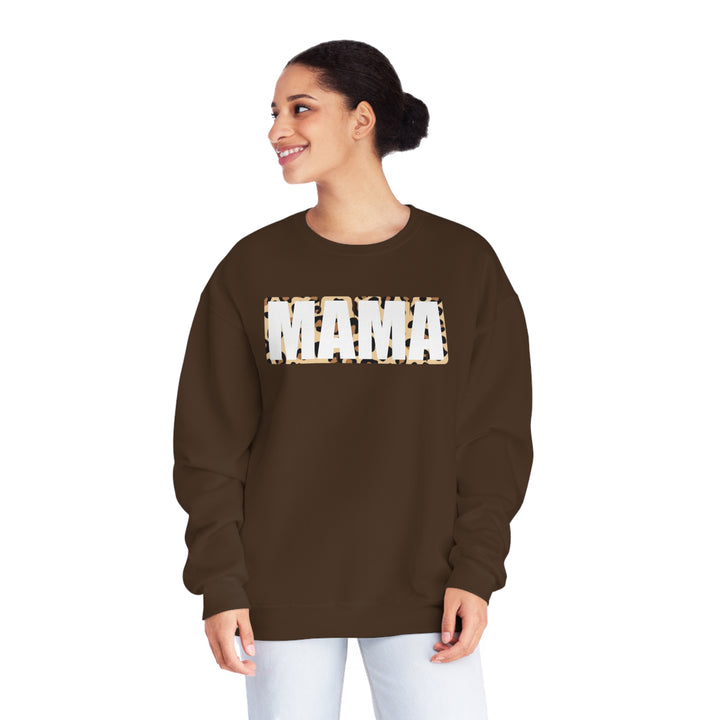 white leopard MAMA Unisex NuBlend® Crewneck Sweatshirt