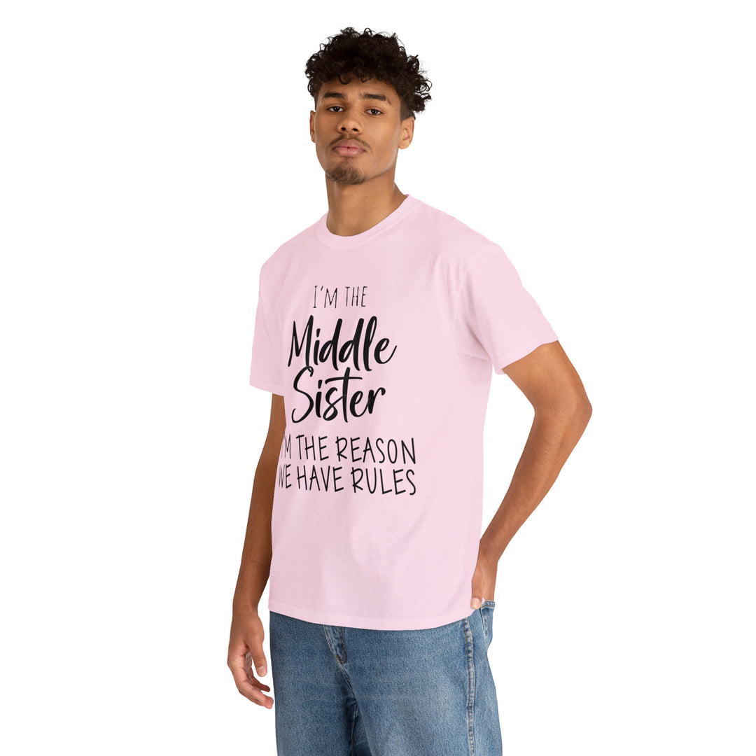 IM THE MIDDLE=Unisex Heavy Cotton Tee