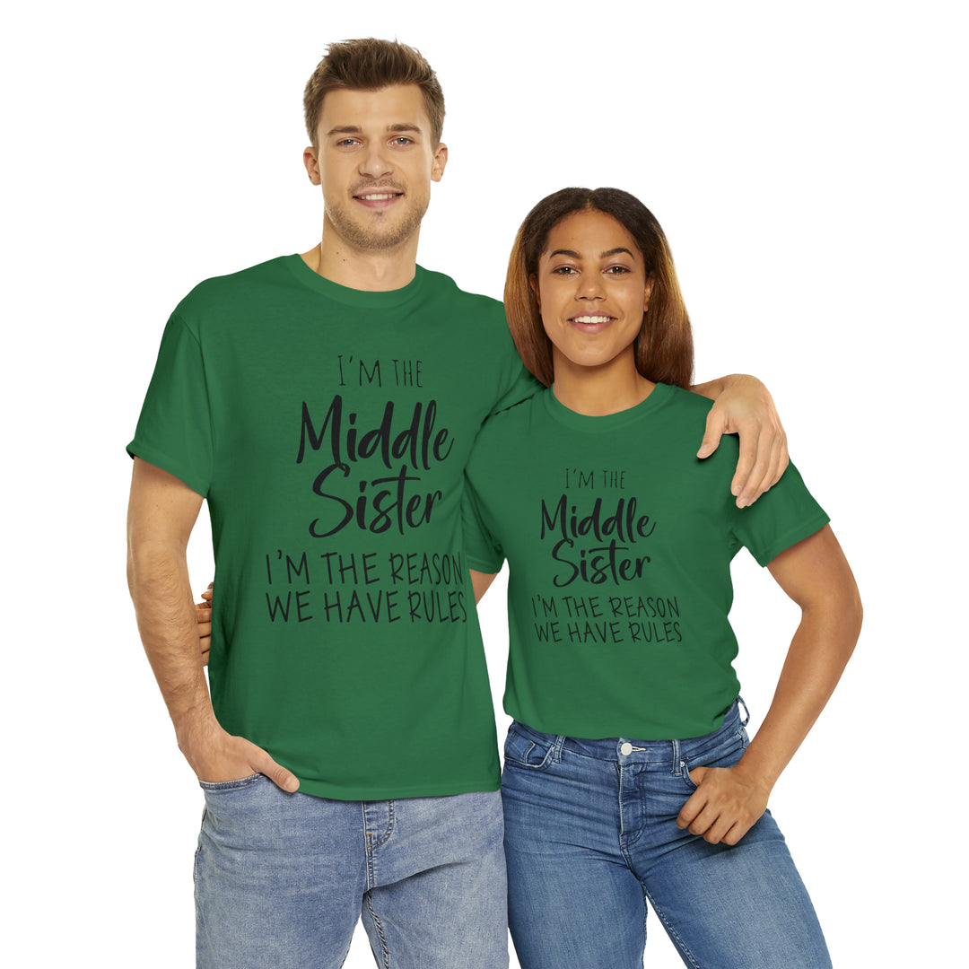 IM THE MIDDLE=Unisex Heavy Cotton Tee