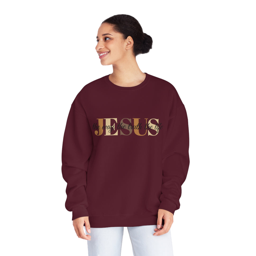 Jesus The Way The Truth The Life Unisex NuBlend® Crewneck Sweatshirt