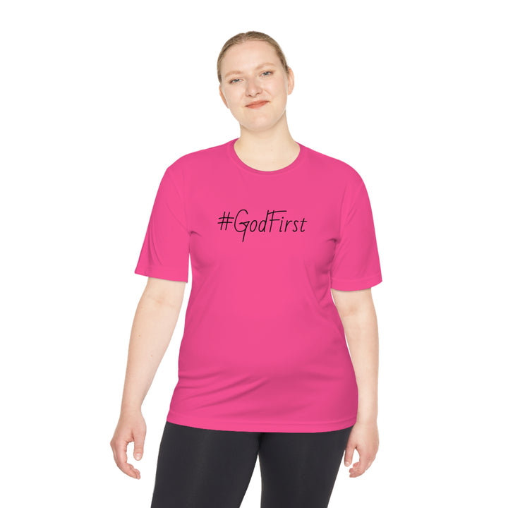 #GodFirst-Unisex Moisture Wicking Tee