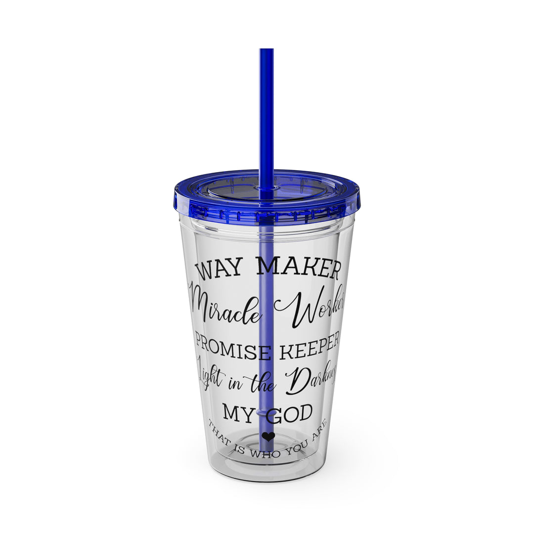 Way Maker=Sunsplash Tumbler with Straw, 16oz
