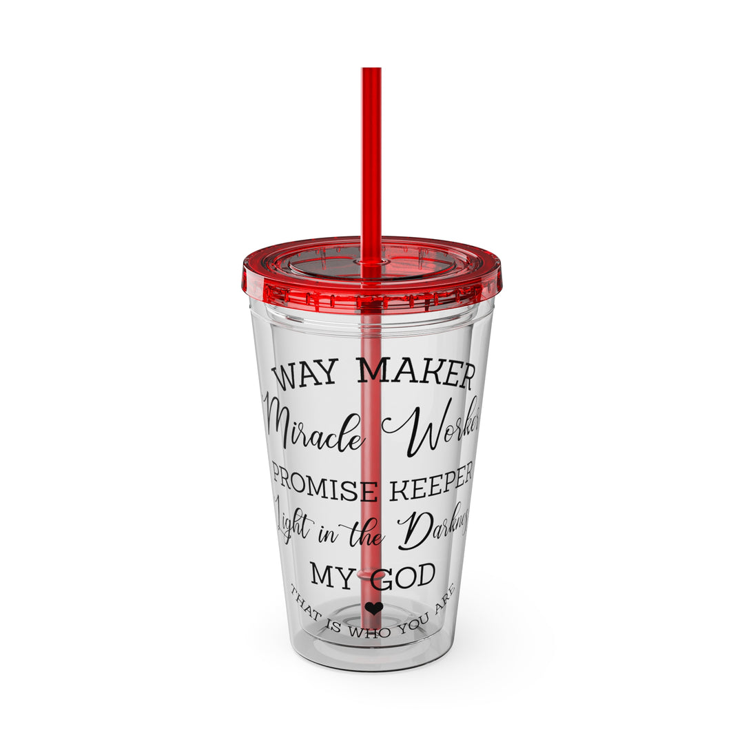 Way Maker=Sunsplash Tumbler with Straw, 16oz
