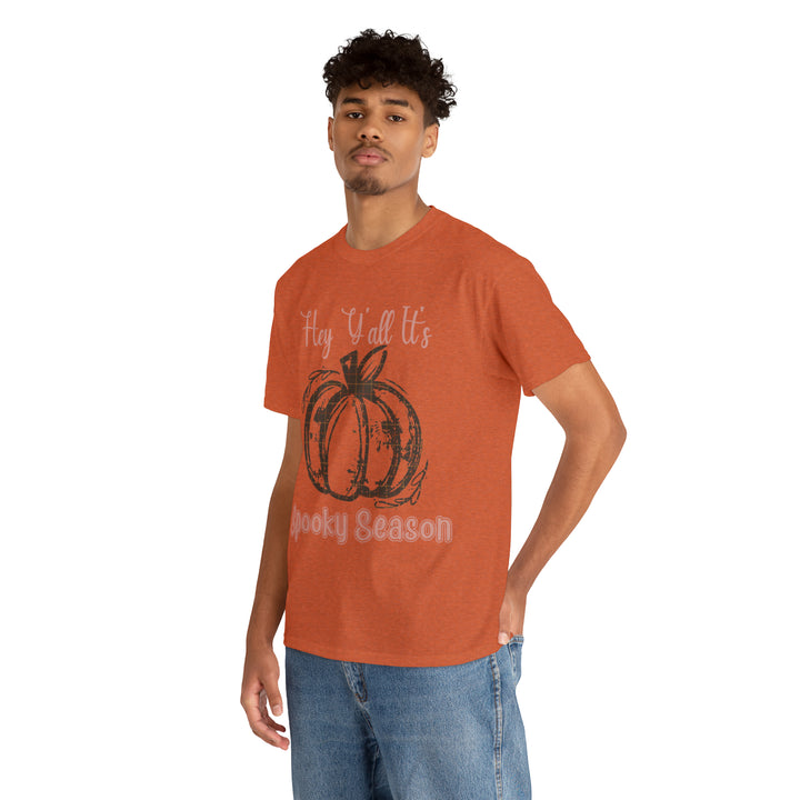 Hey Yall its spooky season-Unisex Heavy Cotton Tee