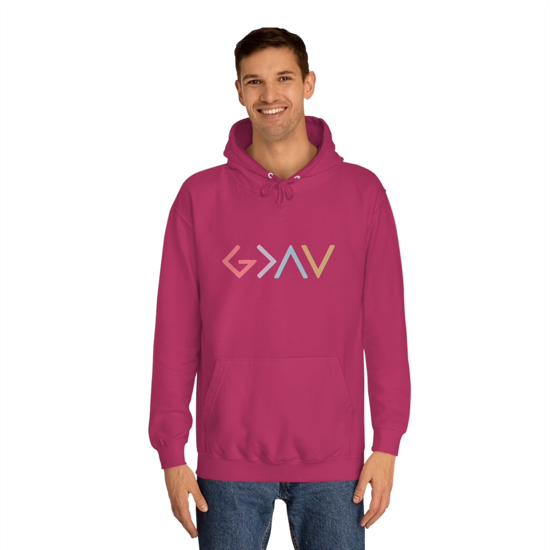 God Is Greater Unisex College Hoodie