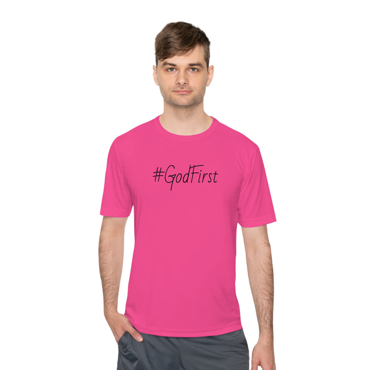 #GodFirst-Unisex Moisture Wicking Tee